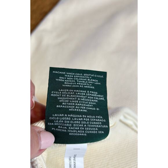 Lauren Ralph Lauren Home Monogram Ivory Cotton Pillow Cover 26” x 26” NWOT - Picture 4 of 5